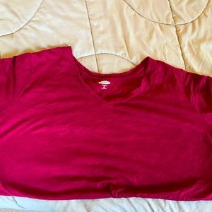 Plus size v neck maroon t-shirt